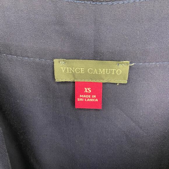 Vince Camuto Navy Blue Button Down Sleeveless Dress V-Neck - Picture 5 of 6